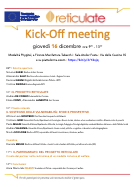 Progetto Reticulate – Kick off Meeting