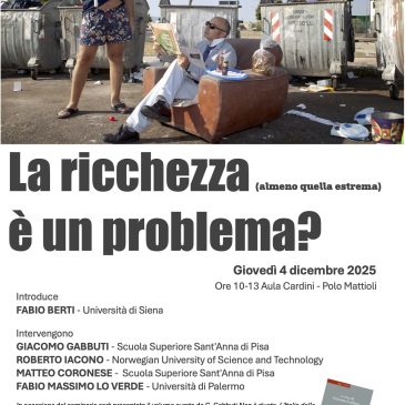 Seminario LSD-DISPOC  “La ricchezza (almeno quella estrema) è un problema?”